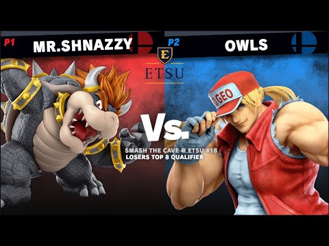 Smash the Cave @ ETSU #18 - Losers Top 8 Qualifier: Mr.Shnazzy (Bowser) vs Owls (Terry/Ken)