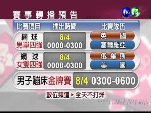 奧運精采賽事 鎖定華視頻道