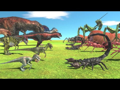Carnivore Dinosaurs VS Giant Carnivorous Worms - Animal Revolt Battle Simulator