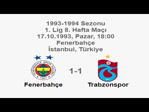 Fenerbahçe 1-1 Trabzonspor 17.10.1993 - 1993-1994 Turkish 1st League Matchday 8 (FBs Goal) (Ver. 3)