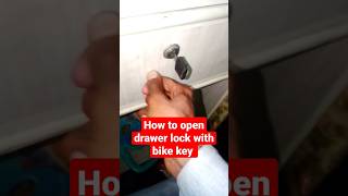 how to open drawer lock without of keys with bike key #lock #lockpicking