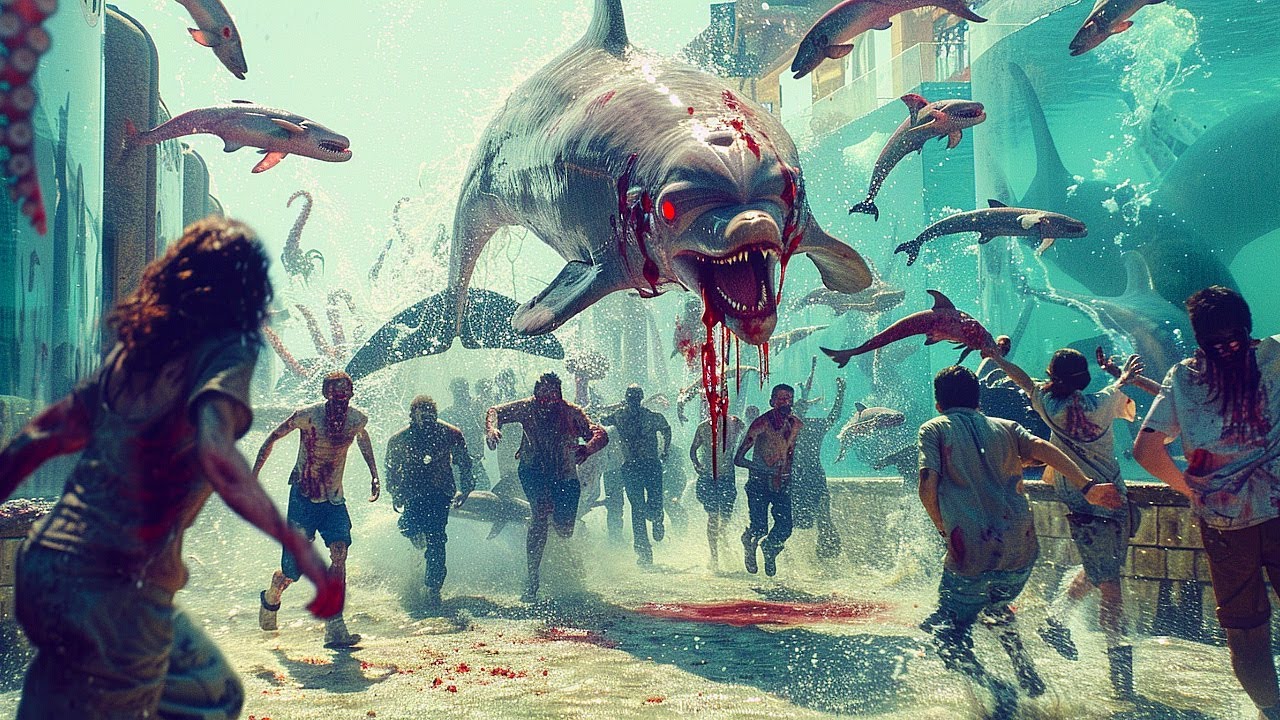 ANIMAIS ZUMBIS de AQUÁRIO marinho se CANSAM dos HUMANOS e decidem FUGIR dos tanques e ELIMINAR TODOS