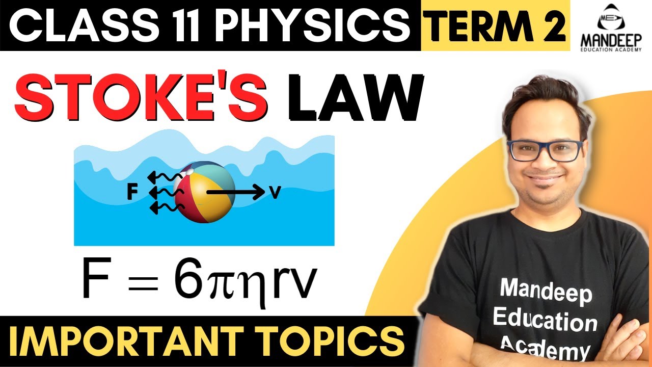 Stokes Law Class 11 Physics Derivation Term 2 Important Topics || Mechanical Properties of Fluids