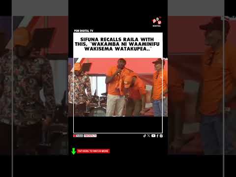 SIFUNA RECALLS RAILA WITH THIS, 