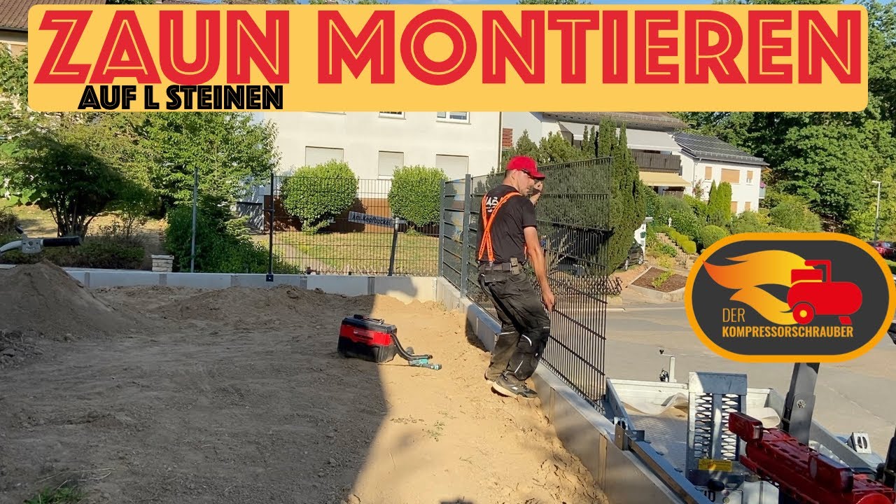 Doppelstabmatten Zaun montieren auf L Steinen ( Winkelstützen ) , Alleine , Geht das