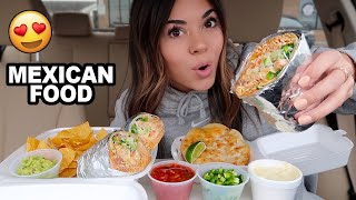 Mexican Food Mukbang (Jumbo Burrito, Quesadilla & Chips with Dip)