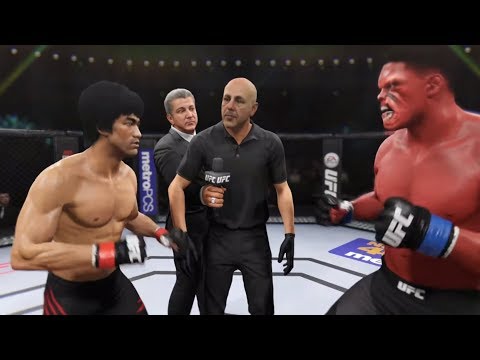 Bruce Lee vs. Red Hulk (EA Sports UFC 2) - CPU vs. CPU