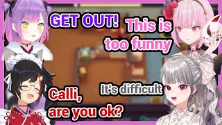 Mio Can't Stop Laugh After Towa Says ‘Get Out!’ While Calli Struggles to Process Japanese with Riona