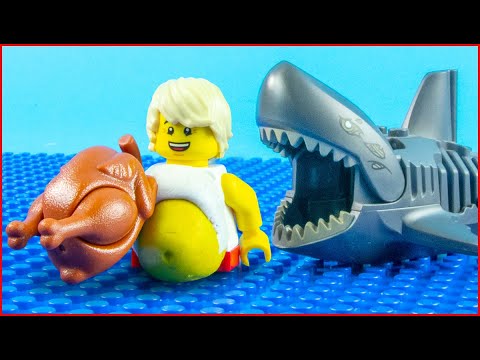 Lego Shark Attack vs Bodybuilding - Gym Fail