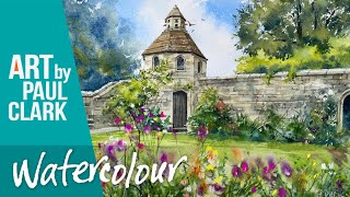 How to Paint a Dovecote and Manor Gardens in Watercolour