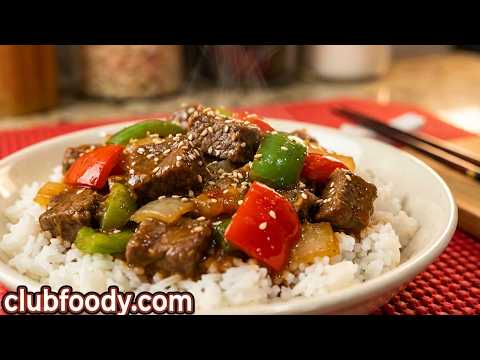 Slow Cooker Pepper Beef Recipe • Flavorful Chinese...