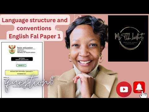 how to ace question 5 (Language and editing). English Fal paper 1.