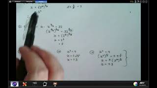 Grade 11 Solving equations with rational exponents