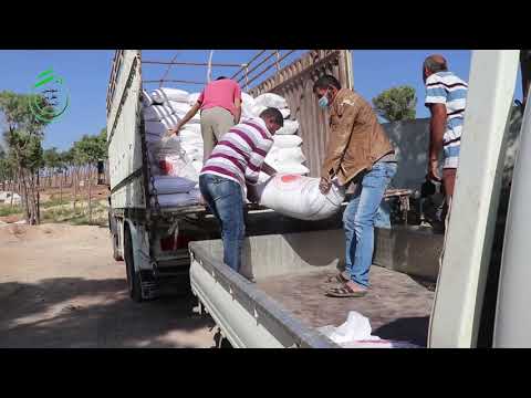 تقرير حول توزيع الدفعة الثالثة من مادة السماد على الإخوة المزارعين المستفيدين من مشروع التمكين الزراعي