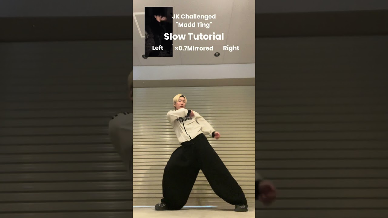 Slow & Mirrored Dance Tutorial❤️‍🔥Jungkook challenged🔥"Madd Ting"Dance Challenge #shorts