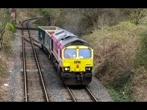 Freightliner Class 66 No. 66587 on 4K68 Guide Bridge Yard - Crewe Basford Hall on 08.04.21 - HD