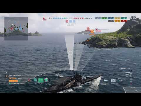 World of Warships: Atago B. 159k DMG. 2 vs. 6. Securing the flank.