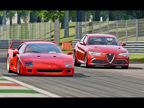 Alfa Romeo Giulia Quadrifoglio vs Ferrari F40 - Monza
