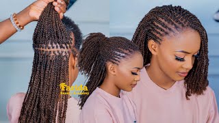 Jinsi ya kusuka Nywele Mpya ya NATURAL TWIST. | Micro Twist Hairstyle | Inadumu miez sita