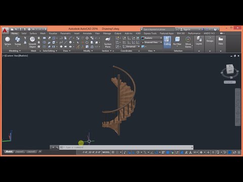 HOW TO DESIGN SPIRAL STAIRCASE IN AUTOCAD