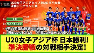 【U20女子アジア杯】日本勝利でU-20W杯出場権獲得！次の準決勝の対戦相手も決定！大会7日目 準々決勝2試合の結果はこちら！