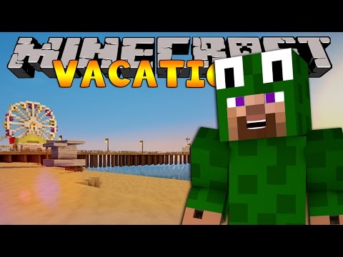 Minecraft Vacation - SURFING AND BUILDING SAND CASTLES!