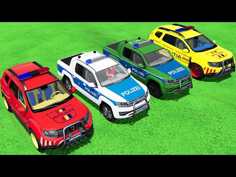 POLICE OF COLORS ! TRANSPORTING VOLKSWAGEN AND DACIA POLICE CARS WITH ISUZU TRUCKS! FS22