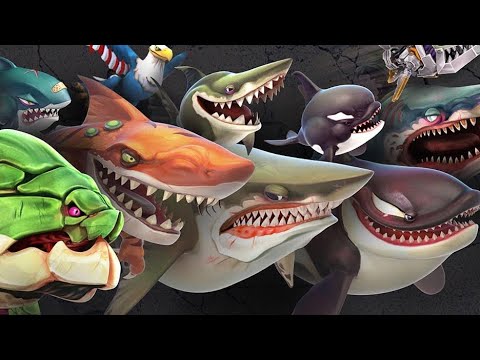ALL 29 SHARKS ! INFO & SKINS - Hungry Shark World