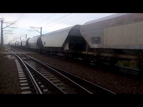 Electric Locomotive SIEMENS towing a freight train
