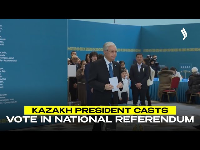Kazakh President casts vote in national referendum