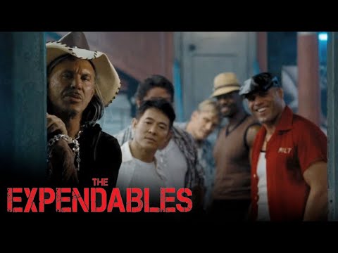 Thumbnail of the video: The Expendables Blow Off Some Steam By Throwing Knives