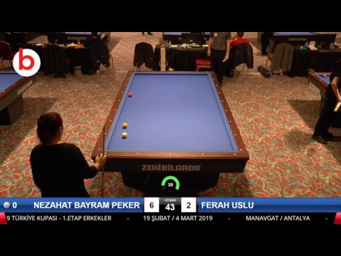 NEZAHAT BAYRAM PEKER & FERAH USLU Bilardo Maçı - 2019 KADINLAR 1.ETAP-1.TUR