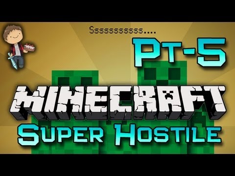 Minecraft: Super Hostile Inferno Mines w/Mitch & Zak Part 5 - Creepers!