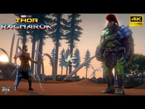 GTA 5 - Thor Ragnarok VS Gladiator Hulk | NEW Custom Battle Arena Map! (4K Ultra HD Gameplay)