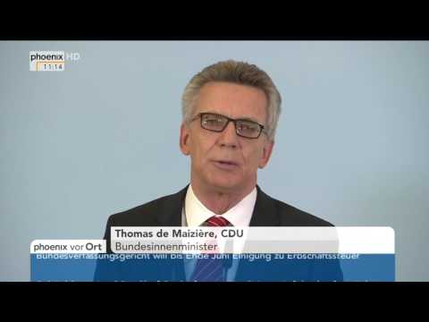 Terrorbekämpfung: Statement von Thomas de Maizière zum neuen Gesetz am 01.06.2016