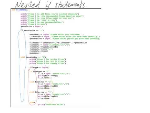 Nested if statements
