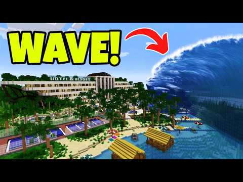 Minecraft BEACH RESORT VS The BIGGEST TSUNAMI! (Insane Gameplay)