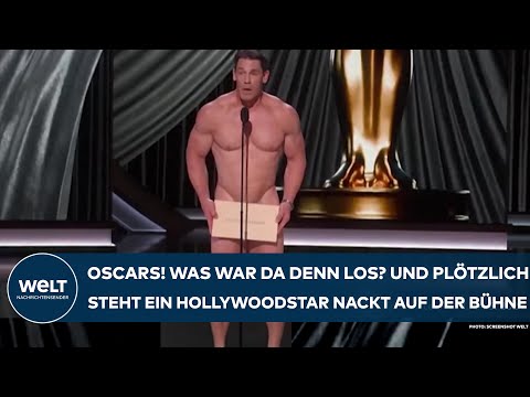 Video Thumbnail: LOS ANGELES: Oscars 2024! Und plötzlich steht Hollywood-Star John Cena splitternackt auf der Bühne