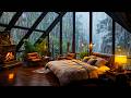 No Ads Rain Sounds For Sleeping Inviting Room With Fireplace Calming Rain Sounds 24 Hours