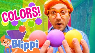 Blippi Learns Rainbow Colors with Toy Balls | Funtastic Playtorium | Blippi - Learn Colors & Science