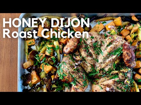 Honey Dijon Roast Chicken | Brussels Sprouts & Root Vegetables