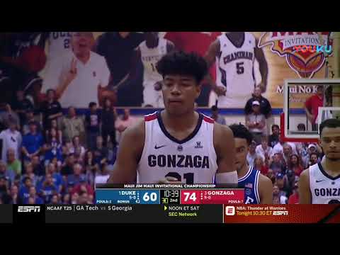 八村塁伝説の試合　ゴンザガ大学vsデューク大学　ハイライト