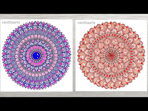 Colorful Mandala Art Using Spirograph Technique Step by Step Tutorial vanithaarts geometricalart