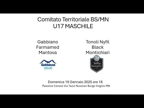 U17M - GABBIANO FARMAMED MANTOVA VS TONOLI NYFIL BLACK MONTICHIARI