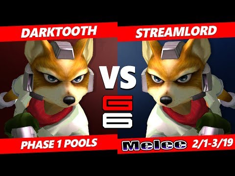 Genesis 6 SSBM - Darktooth (Fox) VS StreamLord (Fox) Smash Melee Pools