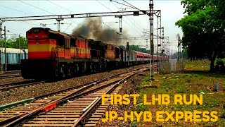 preview picture of video 'FIRST LHB RUN OF 17019 JP-HYB EXPRESS DEPARTING HARDA AND SMOKES OF TWIN PUNE WDG-3A'