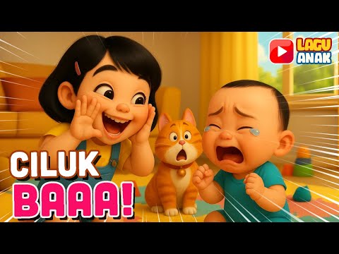CILUKBA! 😆 Adik Kaget Nangis, Kakak Malah Tertawa – Lagu Anak Lucu & Seru