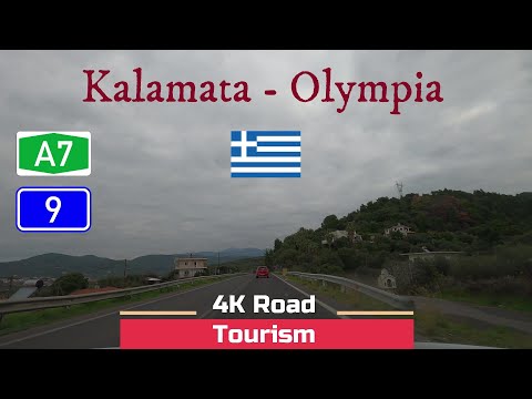 Driving Greece: A7 & EO9A & EO9  Kalamata - Olympia - 4k scenic drive through The Peloponnese