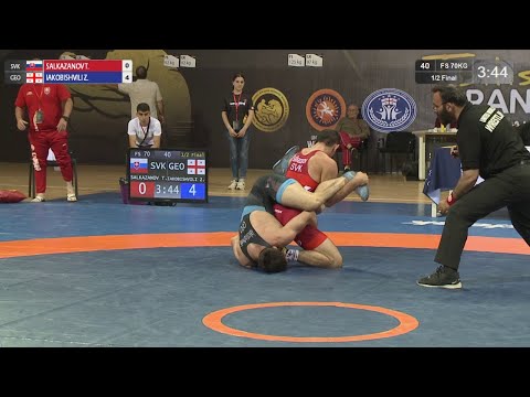 1/2 FS - 70 kg: T. SALKAZANOV (SVK) v. Z. IAKOBISHVILI (GEO)