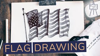 How to Draw the American Flag - Realistic and Easy